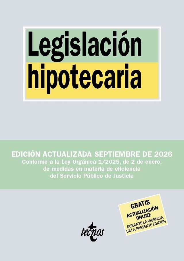 LEGISLACIÓN HIPOTECARIA | 9788430994380 | EDITORIAL TECNOS