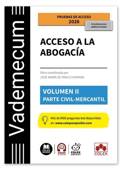 VADEMECUM ACCESO A LA ABOGACÍA. VOLUMEN II. PARTE ESPECÍFICA CIVIL-MERCANTIL | 9791370114510 | IBERLEY, DEPARTAMENTO DE DOCUMENTACIÓN