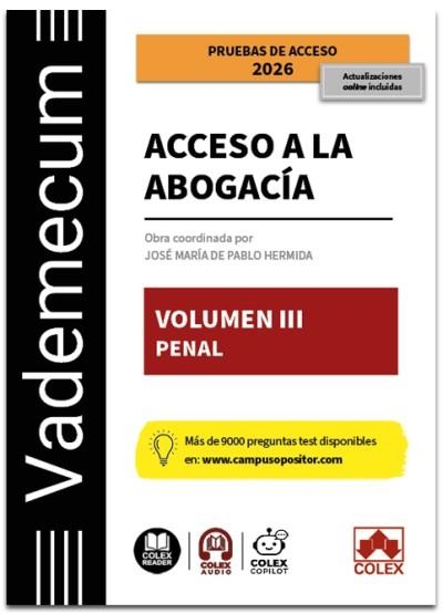 VADEMECUM ACCESO A LA ABOGACÍA. VOLUMEN III. PARTE ESPECÍFICA PENAL | 9791370114534 | IBERLEY, DEPARTAMENTO DE DOCUMENTACIÓN