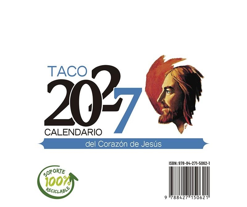 TACO CALENDARIO DEL CORAZÓN DE JESÚS 2027  NOTAS CON SOPORTE   -- A APRTIR 24/08/2026 --------- | 9788427150621