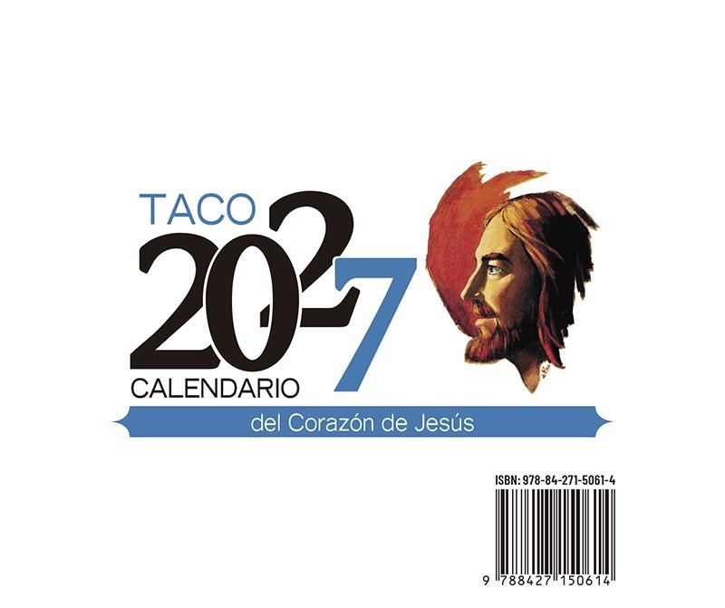 TACO CALENDARIO DEL CORAZÓN DE JESÚS 2027  NOTAS SIN SOPORTE   --- A APRTIR 24/08/2026 --------- | 9788427150614