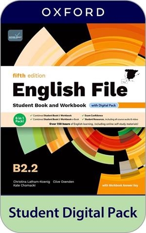 ENGLISH FILE 5TH EDITION B2.2. STUDENT'S BOOK AND WORKBOOK AND DIGITAL WITH KEY | 9780194144728 | LATHAM-KOENIG, CHRISTINA/OXENDEN, CLIVE/CHOMACKI, KATE