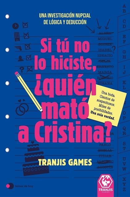 SI TÚ NO LO HICISTE, ¿QUIÉN MATÓ A CRISTINA? UNA INVESTIGACIÓN NUPCIAL DE LÓGICA Y DEDUCCIÓN | 9791388279249 | TRANJIS GAMES