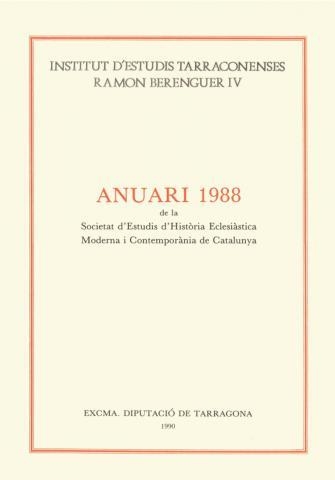 ANUARI 1988 DE LA SOCIETAT D,ESTUDIS D,HISTORIA ECLESIASTICA | 9788487123276