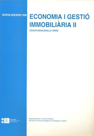 ECONOMIA I GESTIO IMMOBILIARIA II | 9788483382264 | MASCARILLA I MIRO,OSCAR